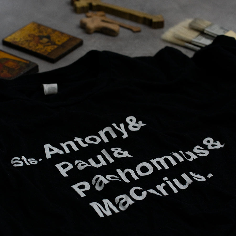 Desert Fathers Helvetica Names Men’s T-Shirt
