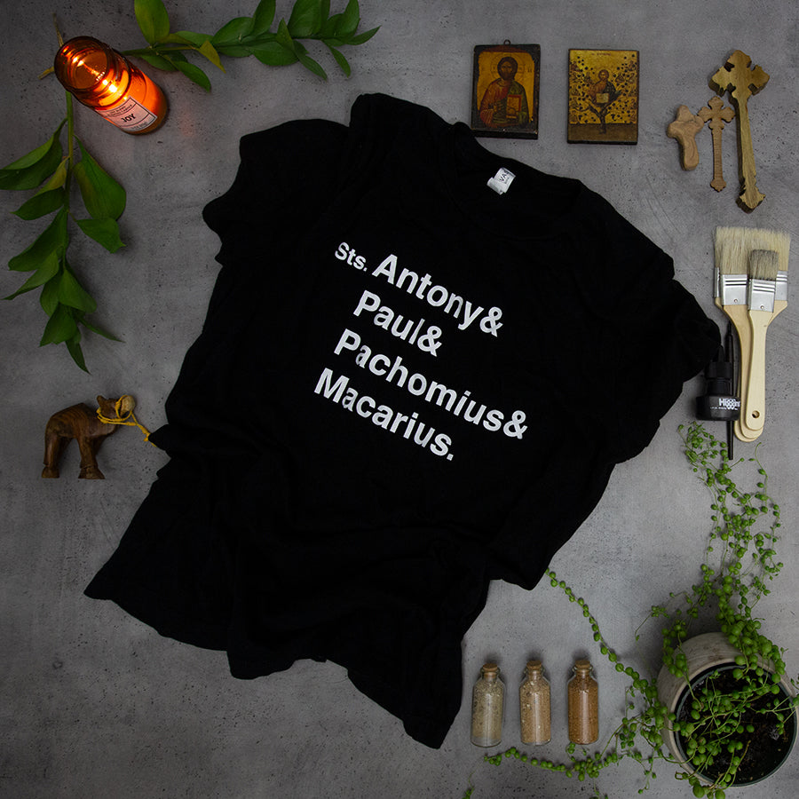 Desert Fathers Helvetica Names Men’s T-Shirt